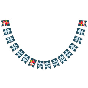 Banderines Diviértete Piezas de Rompecabezas Cumpleaños Feliz