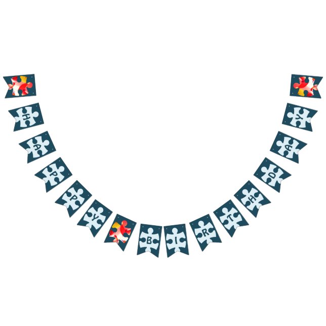 Banderines Diviértete Piezas de Rompecabezas Cumpleaños Feliz (Todo)