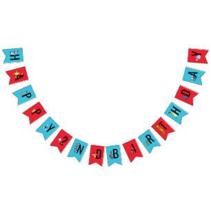 Banderines Dr. Seuss - Personajes Cumpleaños de niños