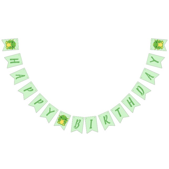 Banderines Dragon Birday Party Green (Todo)