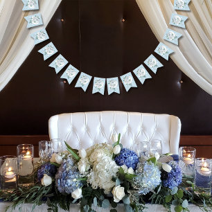 Banderines Dragón de invierno blanco Snowflakes Blue