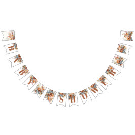 Banderines ducha de bebé con flores silvestres