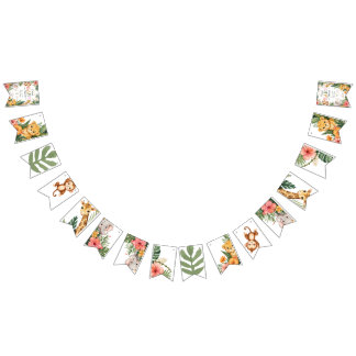 Banderines ducha de bebé con tema de selva