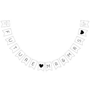 Banderines Ducha de boda de guión moderno