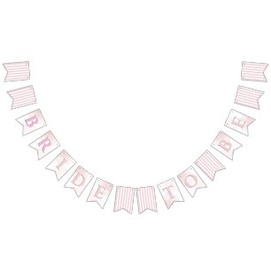 Banderines Ducha de novia de rayas rosadas parisinas
