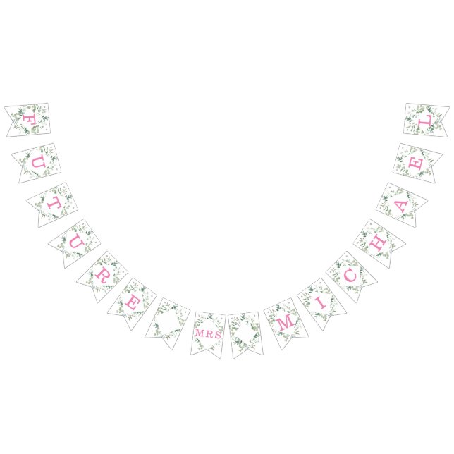 Banderines Ducha Nupcial Botánica De Eucalipto Personalizada (Todo)