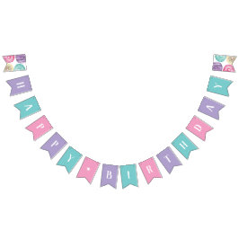 Banderines Dulce acuarela Donut Feliz cumpleaños