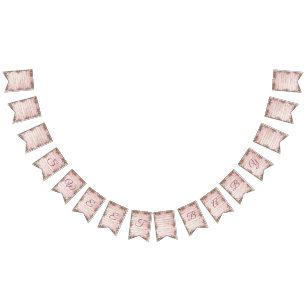 Banderines Dulce Bebé Chica Floral Vintage Rosa Baby Shower