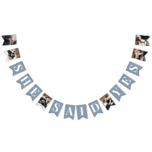 Banderines Dusty Blue Banderín de Fotos Personalizadas para D