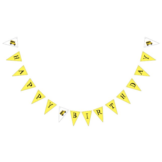 Banderines Educación de profesores de bus escolar amarillo fe (Todo)