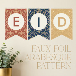 Banderines Eid Mubarak Patrón Árabe