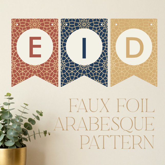 Banderines Eid Mubarak Patrón Árabe (Subido por el creador)