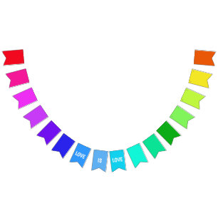 Banderines El amor arcoiris te amarra Personalizar