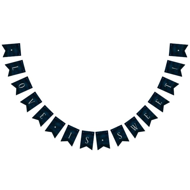 Banderines El amor azul oscuro de la marina es dulce Boda (Todo)