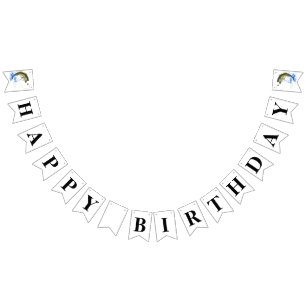 Banderines El bajo que salta pescando feliz cumpleaños
