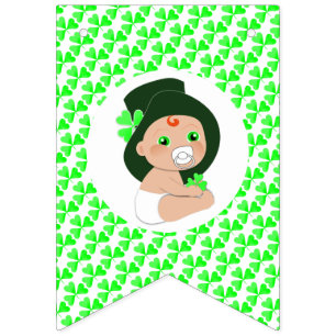 Banderines El bebé irlandés Leprechaun Lucky Shamrock Baby Sh