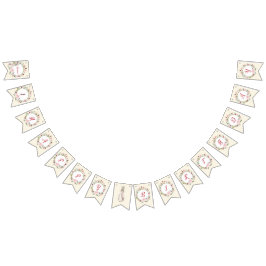 Banderines El clásico Pedro Rosa de Conejo Cumpleaños Floral