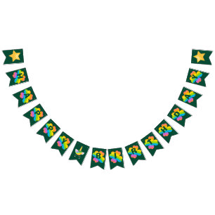 Banderines El cumpleaños de San Patricio, el arcoiris verde i