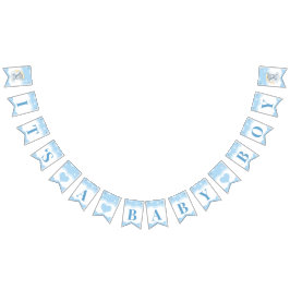 Banderines El elefante azul Baby Shower es un niño