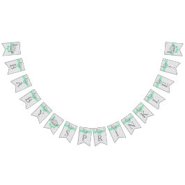 Banderines El elefante verde y blanco se espolvorea