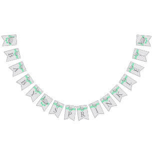 Banderines El elefante verde y blanco se espolvorea