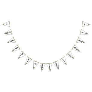 Banderines Él es un un feliz cumpleaños salvaje del monogra