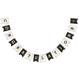 Banderines El falso purpurina blanco negro del oro puntea