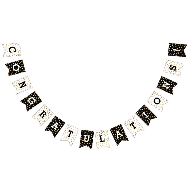 Banderines El falso purpurina blanco negro del oro puntea (Todo)