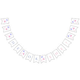 Banderines El género revela el Baby Shower azul rosado