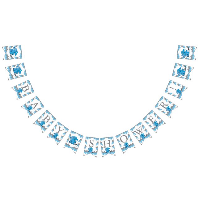 Banderines El gracioso Chevron azul amargo elefante bebé (Todo)