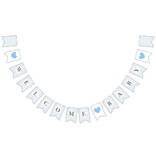Banderines El muchacho agradable Baby Shower de la raya de