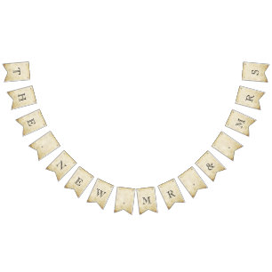 Banderines El nuevo matrimonio Sr. y Sra. Vintage