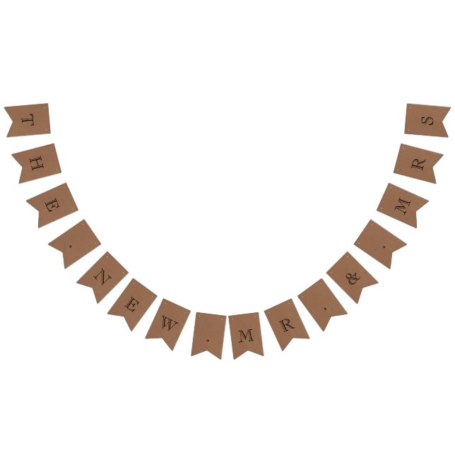 Banderines El nuevo Sr. y la Sra. Rustic Kraft Boda (Todo)