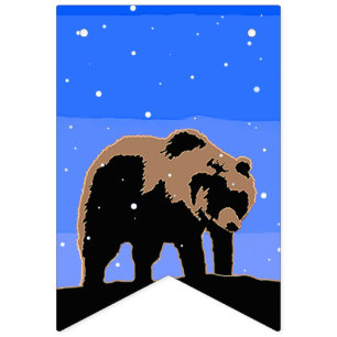 Banderines El oso pardo en invierno - Arte de vida salvaje or