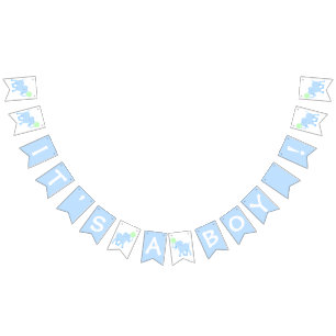 Banderines Elefante azul del circo el   Baby Shower su un