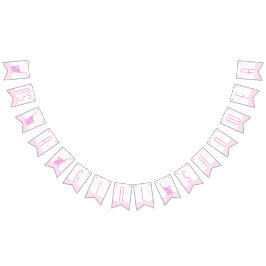 Banderines Elefantes rosa Es una ducha de bebé chica