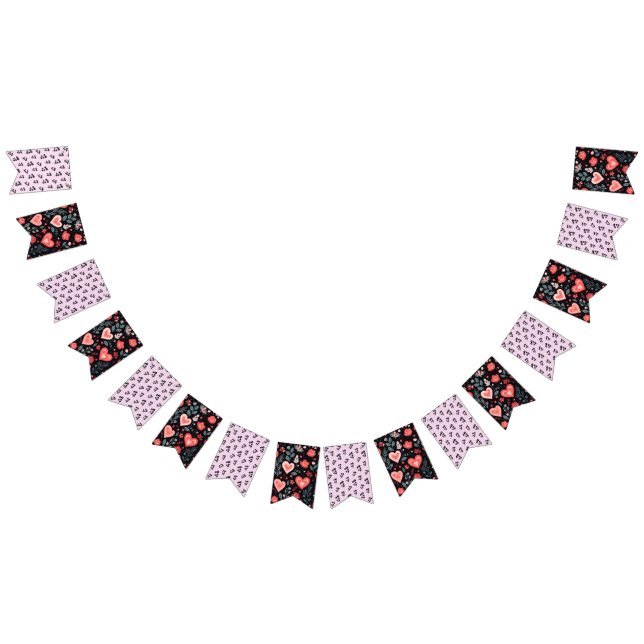 Banderines Elegant Valentine's Day floral bunting banner (Todo)