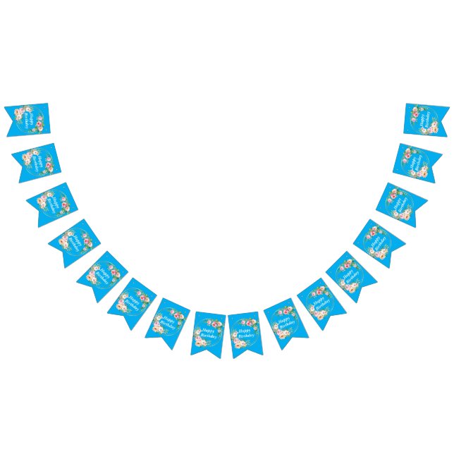 Banderines Elegante Banner para reposar con flores rosadas y  (Todo)