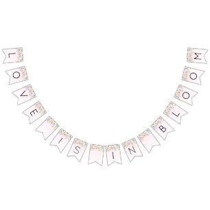 Banderines Elegante ducha de novia rosa Rubor