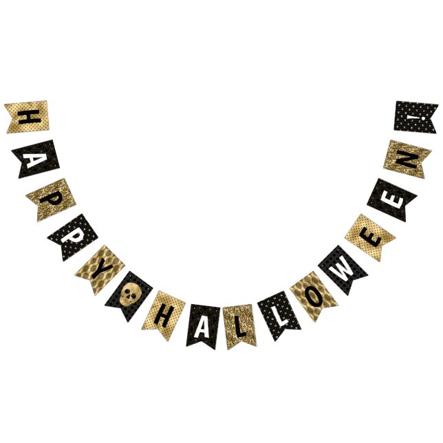 Banderines Elegante fiesta de Halloween negro y oro (Todo)