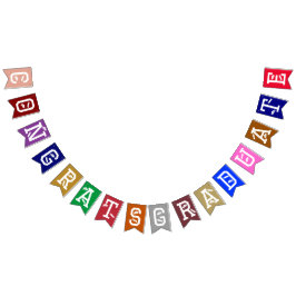 Banderines Elegante Graduado de Felicidades, Colorido de Dipl