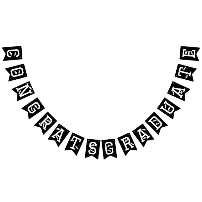 Banderines Elegante Graduado de Felicidades, Diploma Blanco N (Todo)