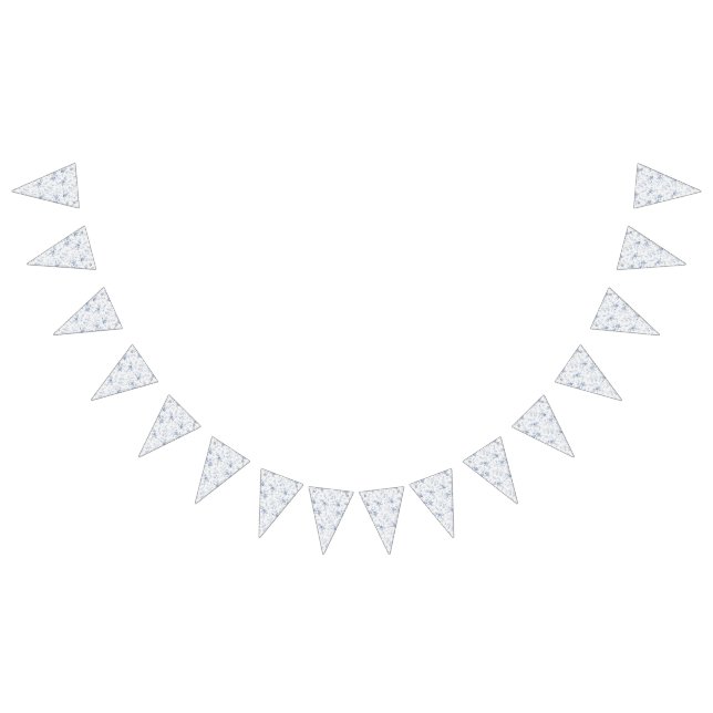 Banderines Elegante Jouy floral azul vintage francés (Todo)