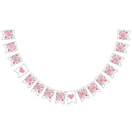 Banderines Elegante matrimonio floral floral de oro rosado de