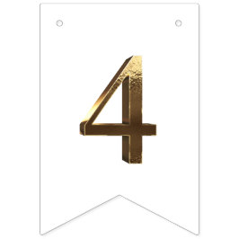 Banderines Elegante Oro Feliz Año Nuevo 2024 Números Blanco