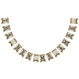 Banderines Elegante Purpurina dorado Boda impreso