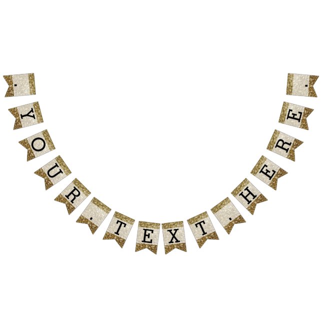 Banderines Elegante Purpurina Gold Boda impreso (Todo)