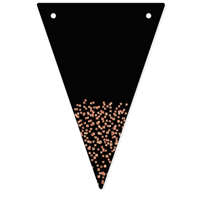 Banderines Elegante Rosa de oro Boda negro (Primera bandera)