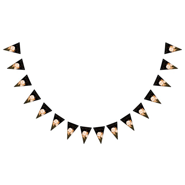 Banderines Elegante Rosa de oro Boda negro (Todo)