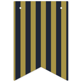 Banderines Elegantes rayas verticales doradas y azul marino